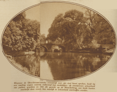 872231 Gezicht over de Stadsbuitengracht te Utrecht, met op de achtergrond de Abstederbrug.